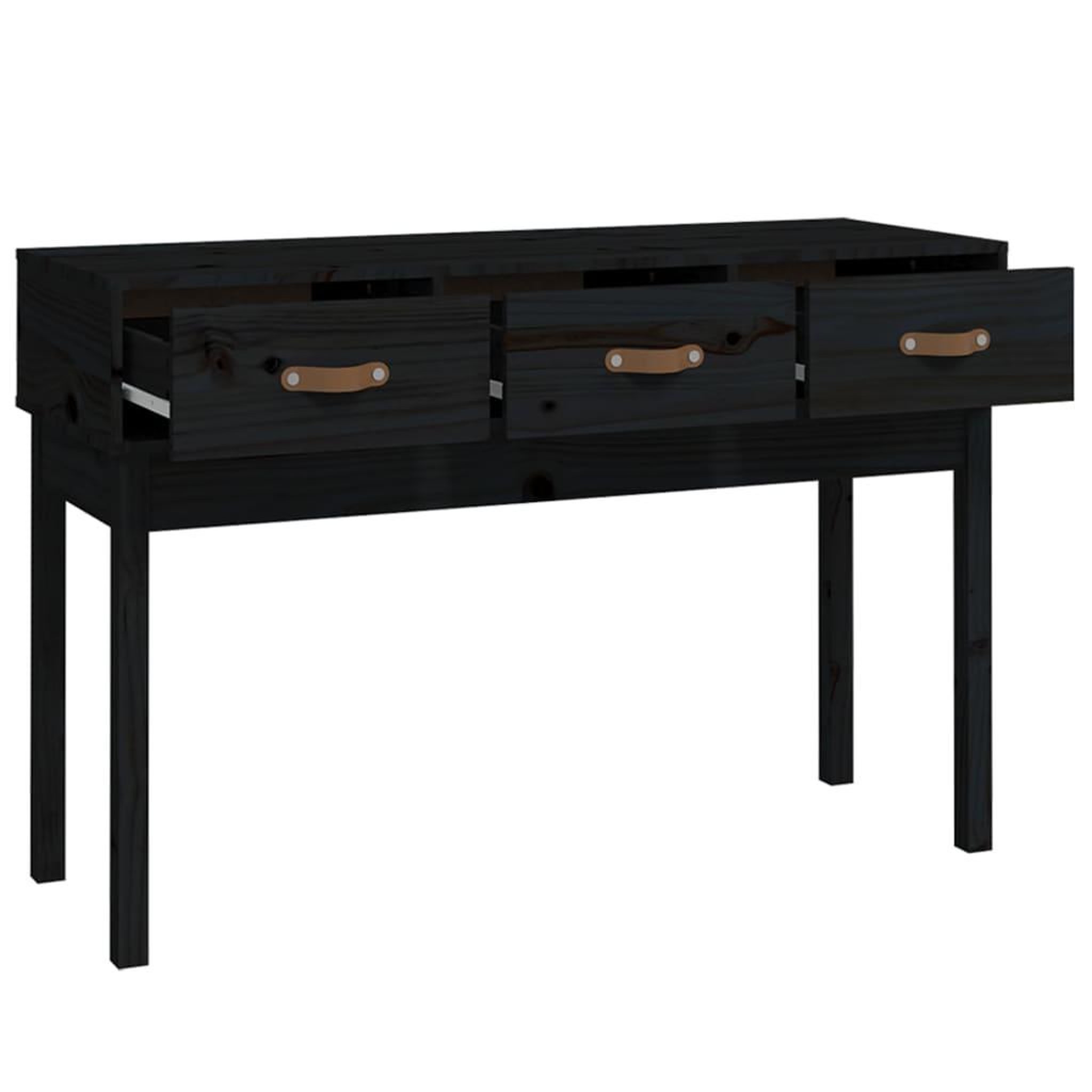 Voir la diapositive 4 : VIDAXL Table console Noir 114x40x75 cm Bois massif de pin