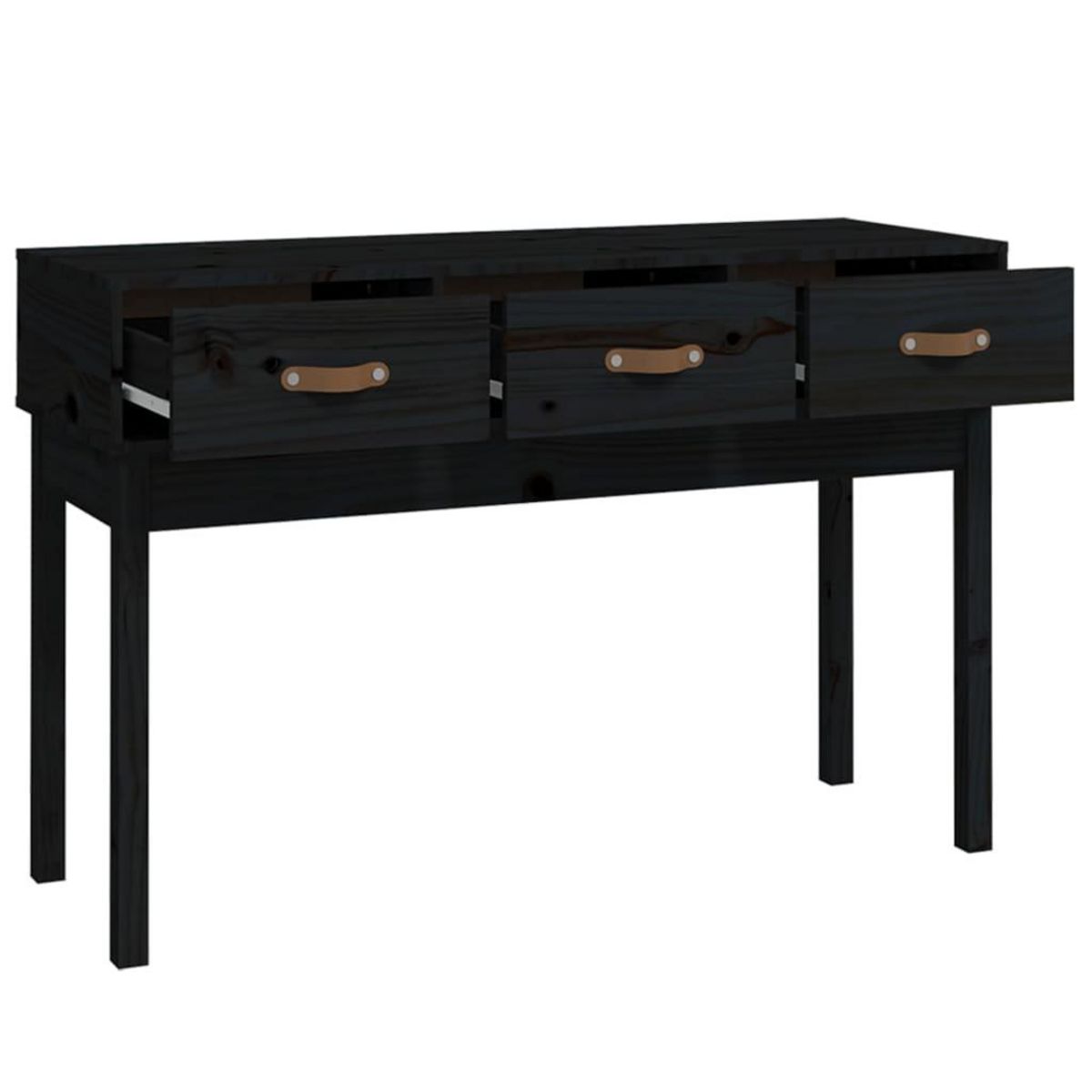 VIDAXL Table console Noir 114x40x75 cm Bois massif de pin