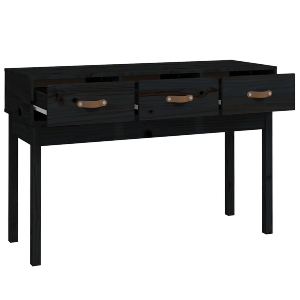 VIDAXL Table console Noir 114x40x75 cm Bois massif de pin