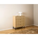 LISA DESIGN Marc - commode 4 tiroirs - effet bois - pieds en métal. Coloris disponibles : Marron