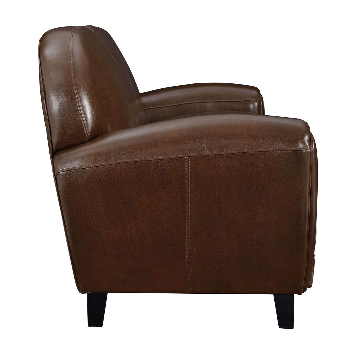 Rendez vous déco Canapé 3 places marron en croute de cuir enduite - Club