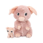 LES DEGLINGOS Les PTIPOTOS by Peluche BARBEKIOU Cochon Maman  and  Bebe Rose