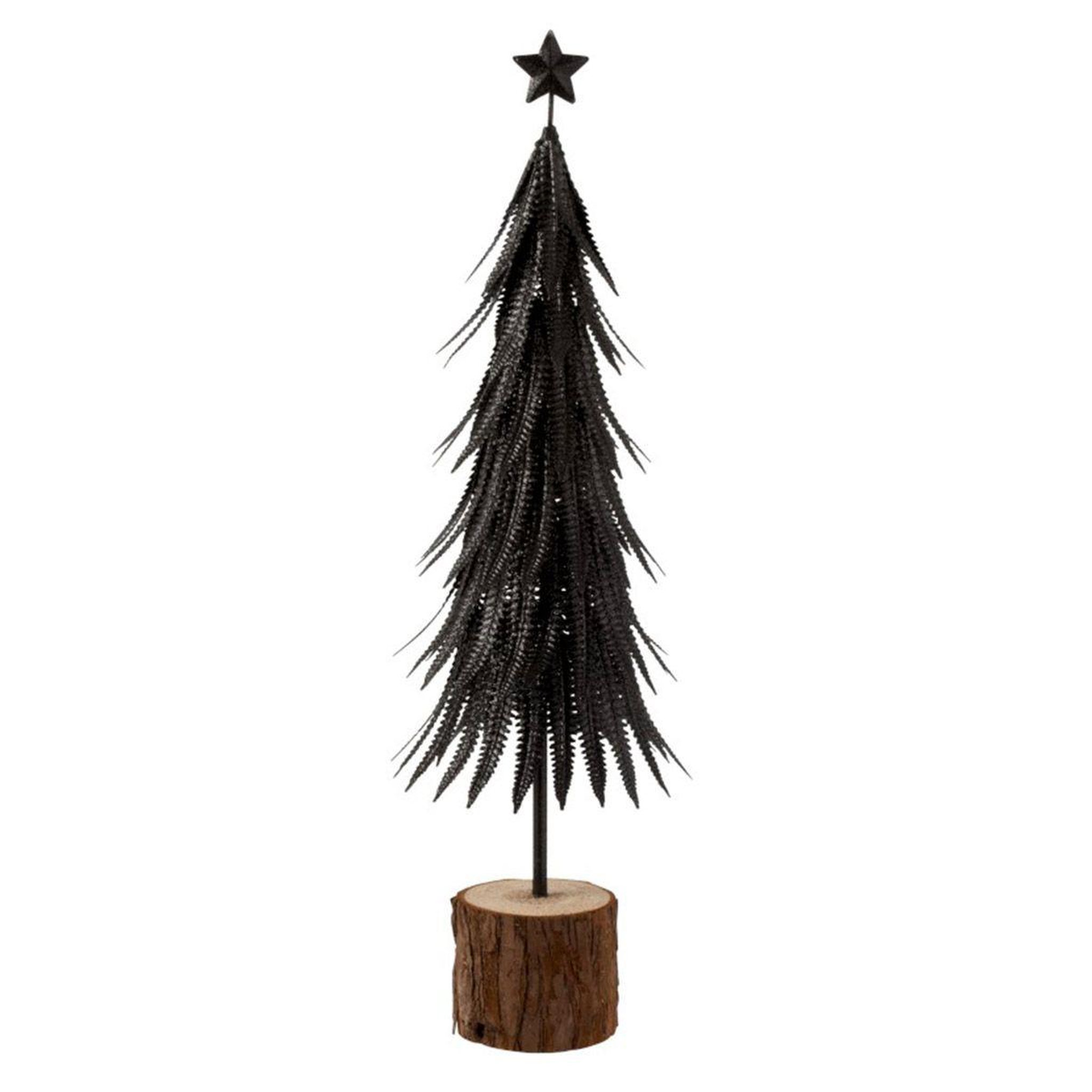 J-LINE Statuette Déco  Sapin de Noël Paillettes  57cm Noir