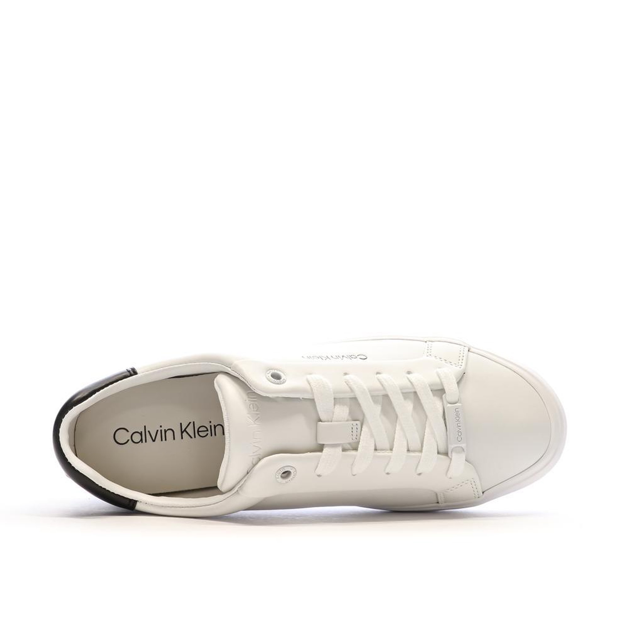 Voir la diapositive 4 : CALVIN KLEIN JEANS Baskets Blanches Femme Calvin Klein Jeans Vulcanized