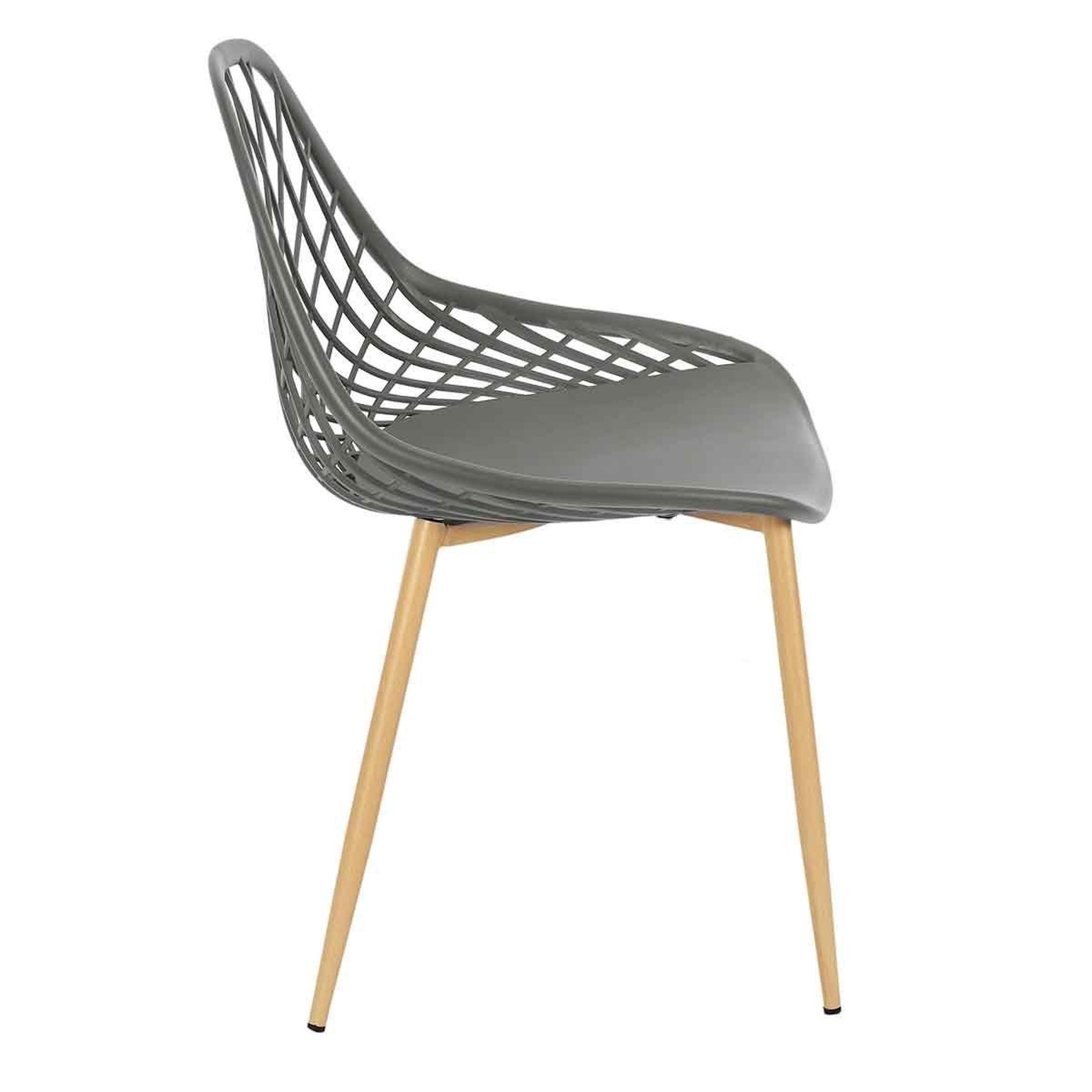 Voir la diapositive 4 : The Home Deco Factory Lot de 4 chaises design  malaga  80cm gris