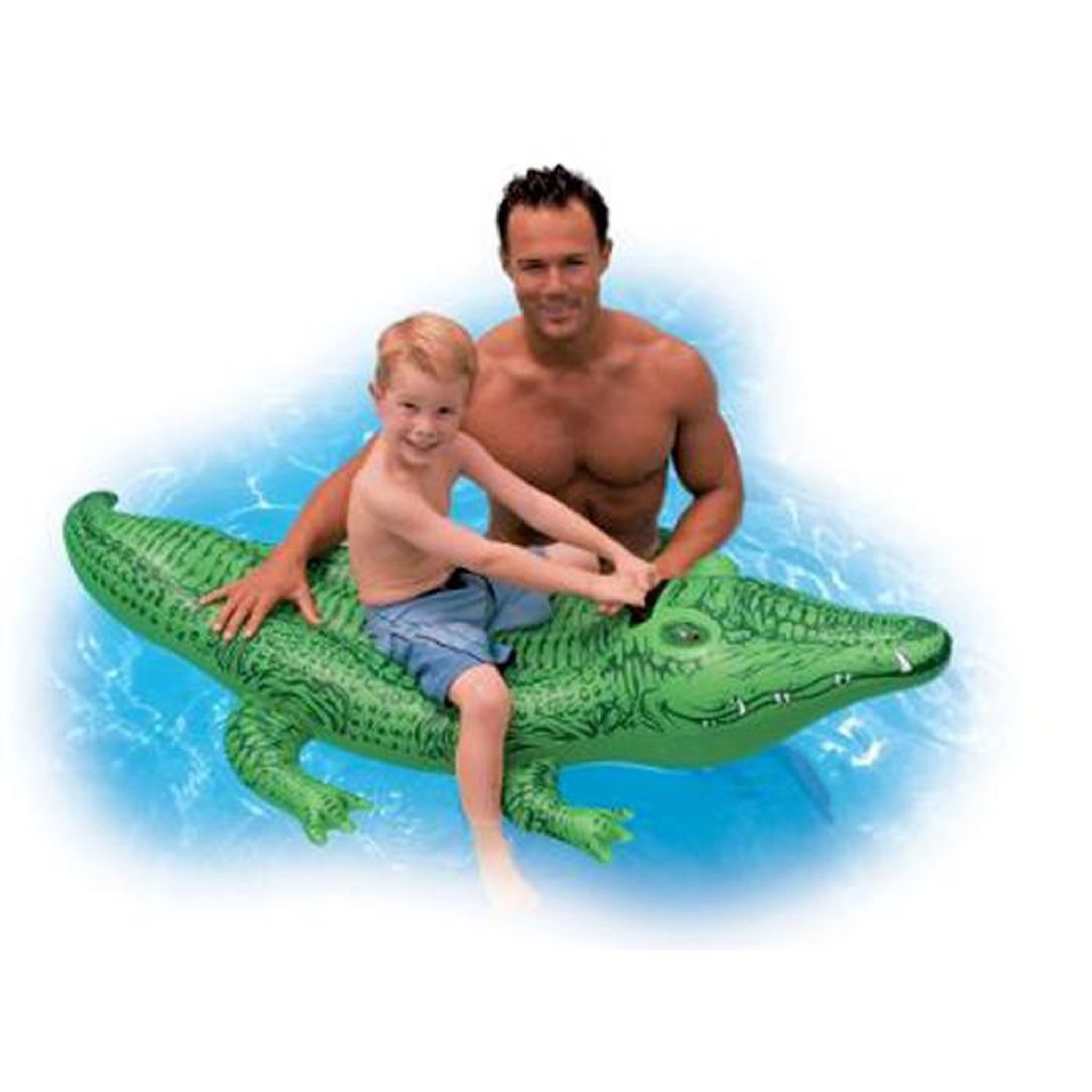 Voir la diapositive 2 : INTEX Bouée Gonflable à Chevaucher  Crocodile  168cm Vert