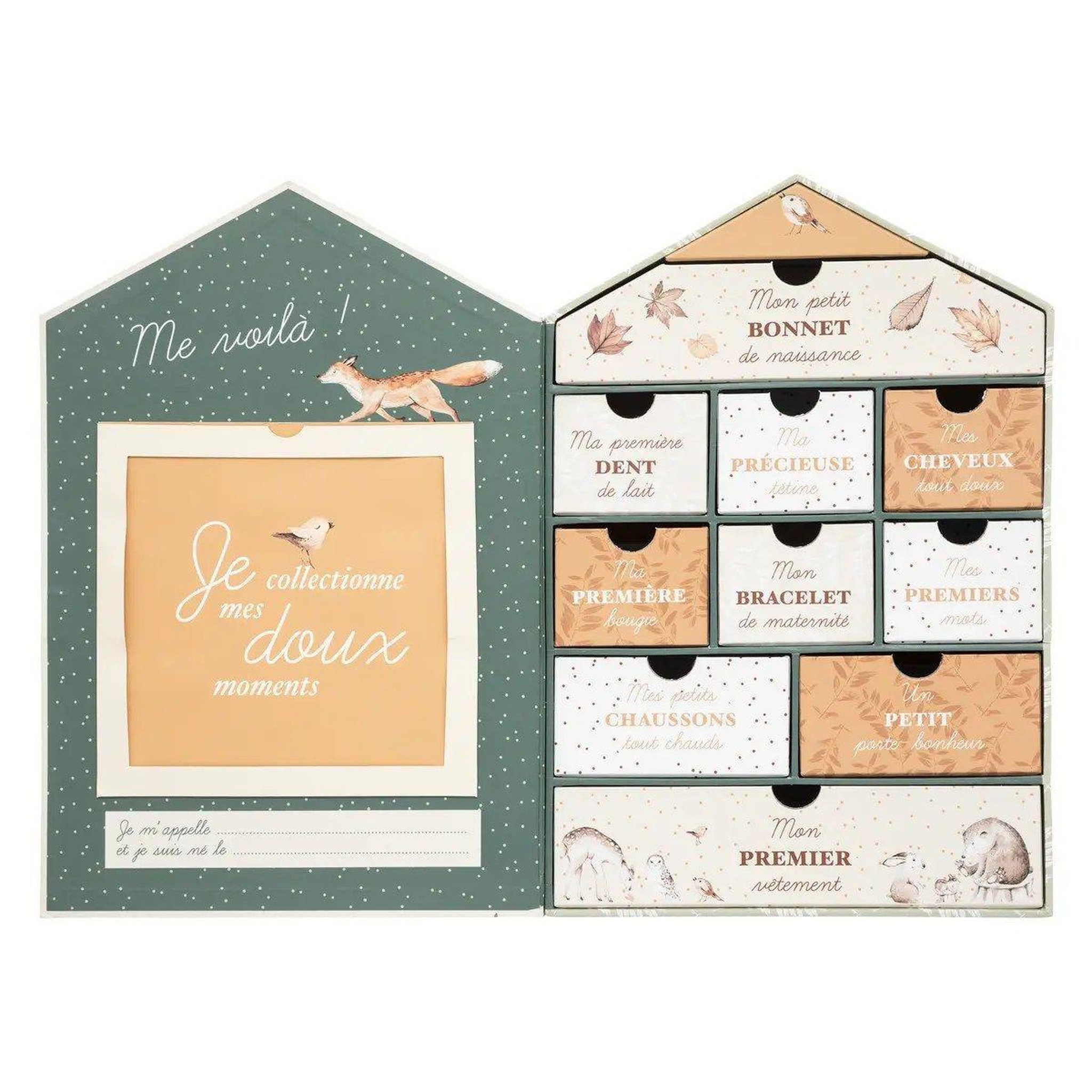 Voir la diapositive 2 : Atmosphera Kids Coffret de naissance maison  forêt  30cm multicolore