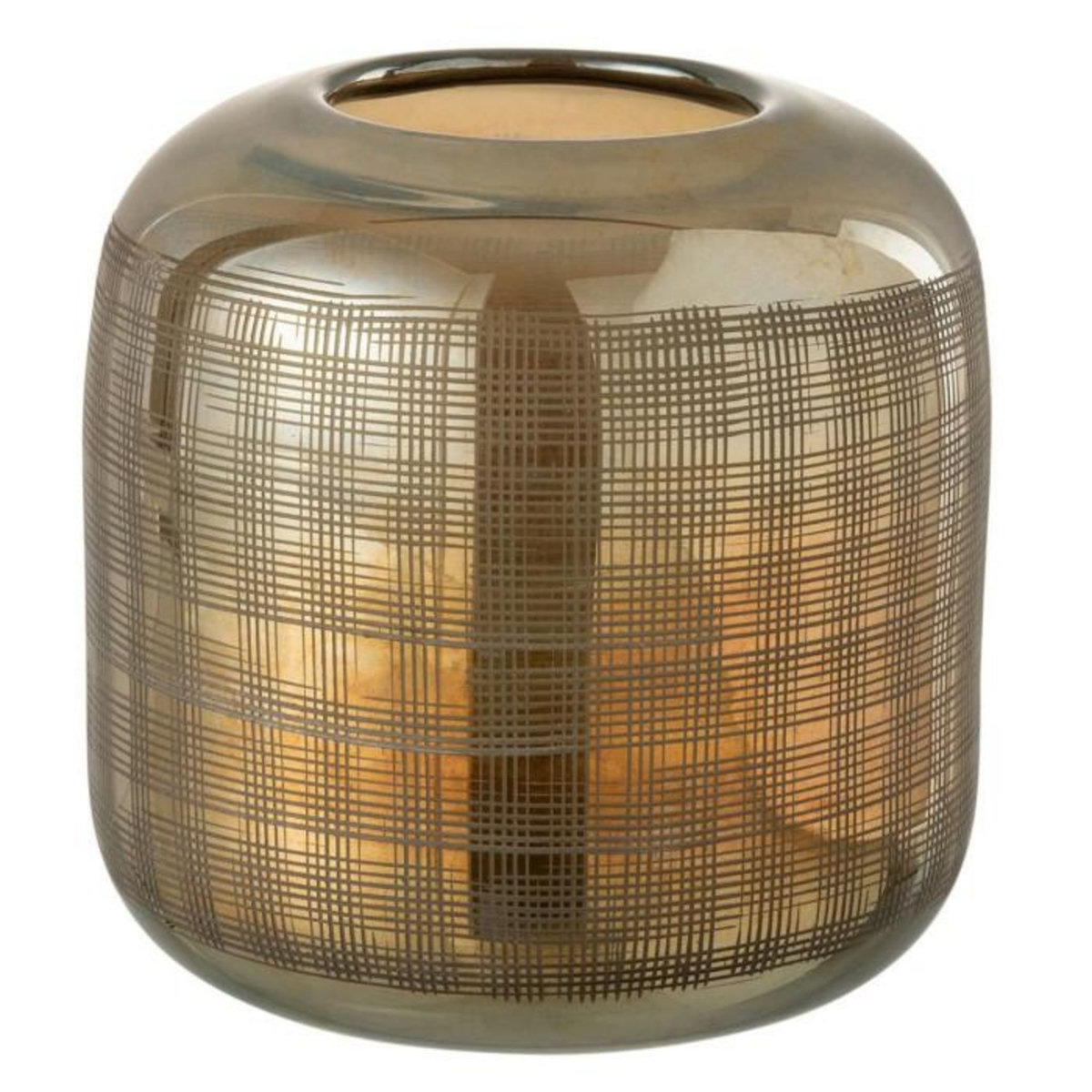 Paris Prix Vase Design en Verre  Torino  17cm Vert & Or