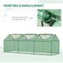 Voir la diapositive 5 : OUTSUNNY Mini serre de jardin serre à tomates 180 x 60 x 60 cm 3 fenêtres zippées enroulables acier thermolaqué PE haute densité vert