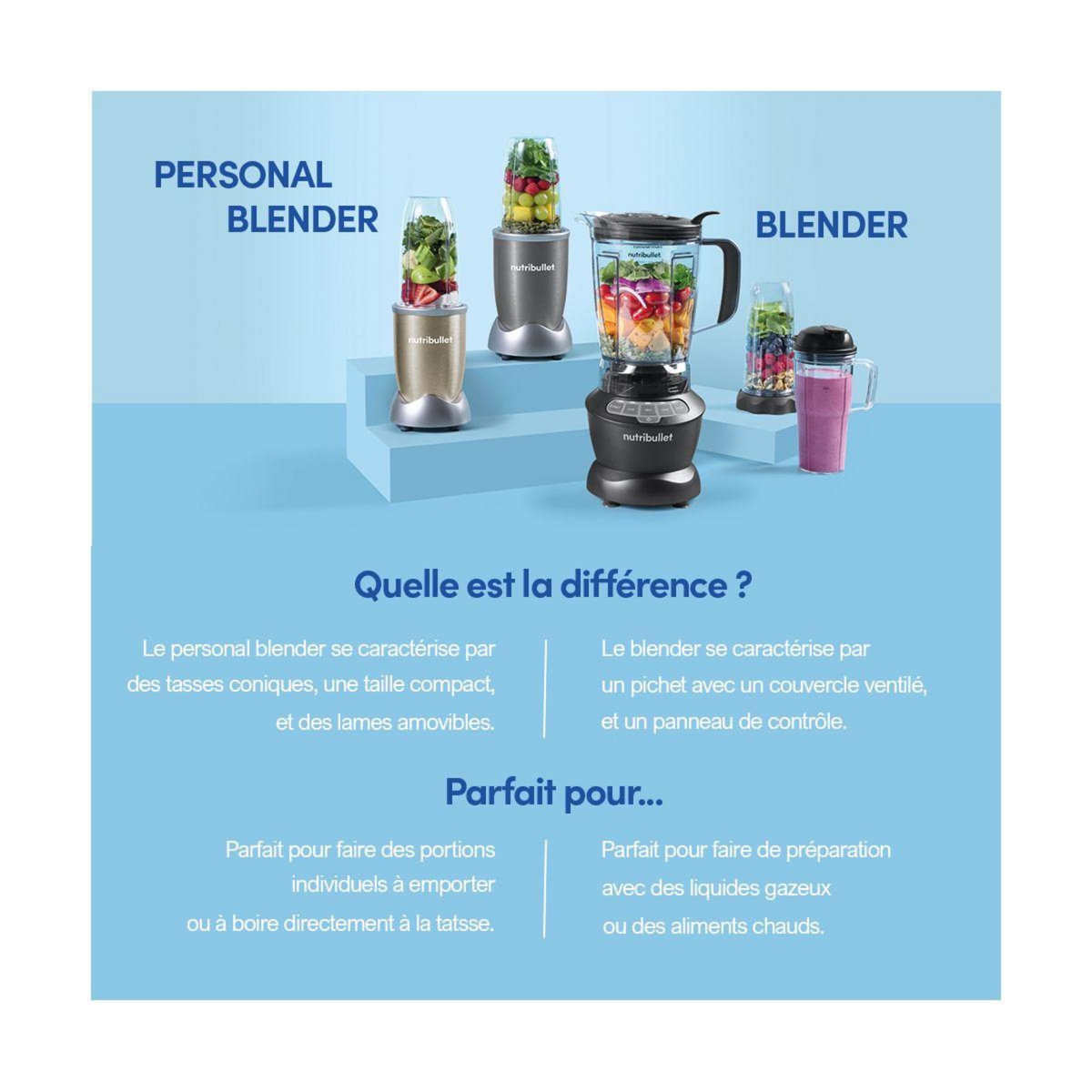 nutribullet Blender NB505DG Original 500 gris 2 accessoires