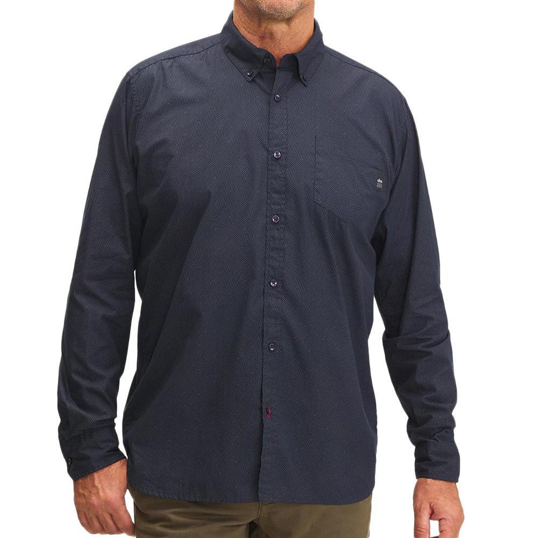 Voir la diapositive 1 : TBS Chemise manches longues marine homme tbs yahirche