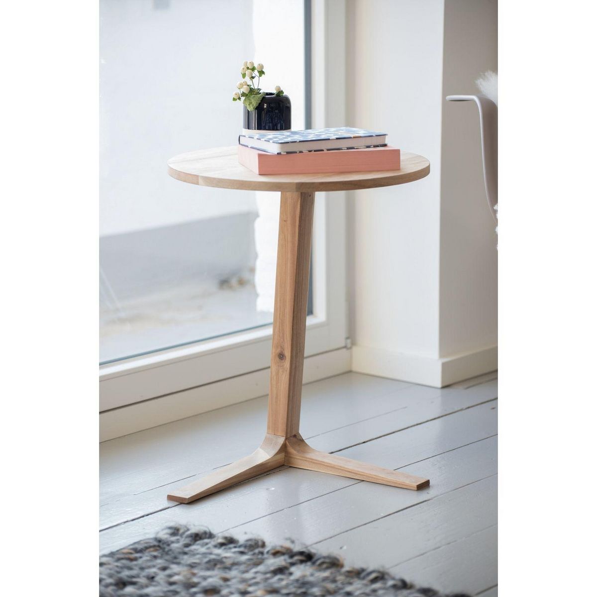 Wenko Table d'appoint ronde Acina en bois d'Acacia