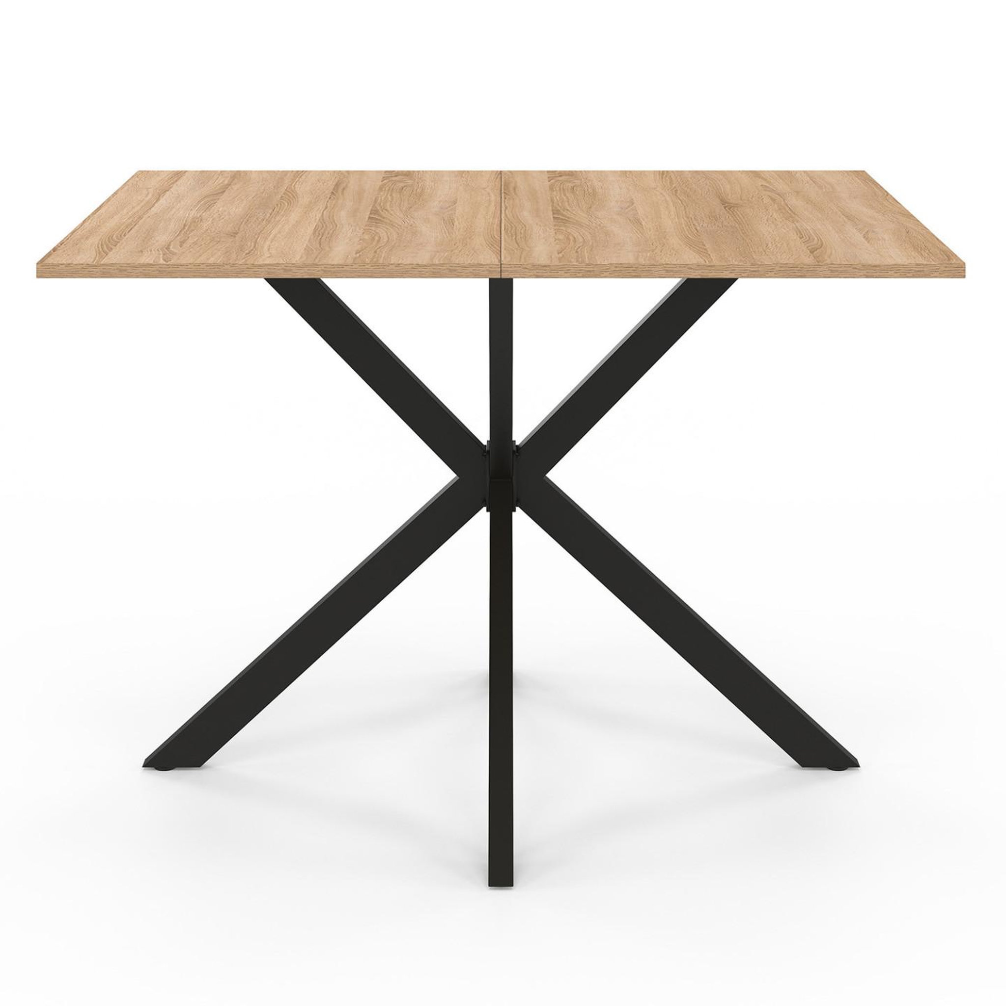 Voir la diapositive 3 : ID MARKET Table à manger rectangle alix 6 personnes pied araignée bois et noir 110 cm