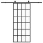 Voir la diapositive 2 : VIDAXL Porte coulissante kit de quincaillerie noir 90x205 cm verre ESG