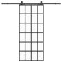 Voir la diapositive 2 : VIDAXL Porte coulissante kit de quincaillerie noir 90x205 cm verre ESG