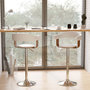 Voir la diapositive 5 : Rendez vous déco Chaise de bar réglable et pivotante 62/84 cm en cuir synthétique blanc-Harold