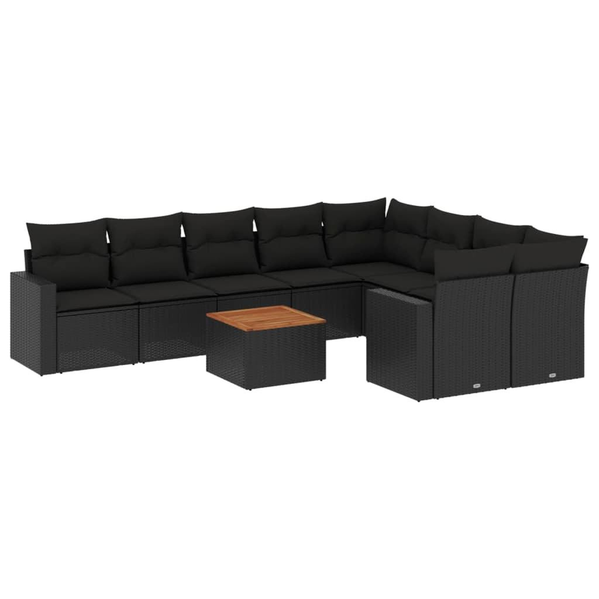 Voir la diapositive 2 : VIDAXL Salon de jardin 10 pcs avec coussins noir resine tressee