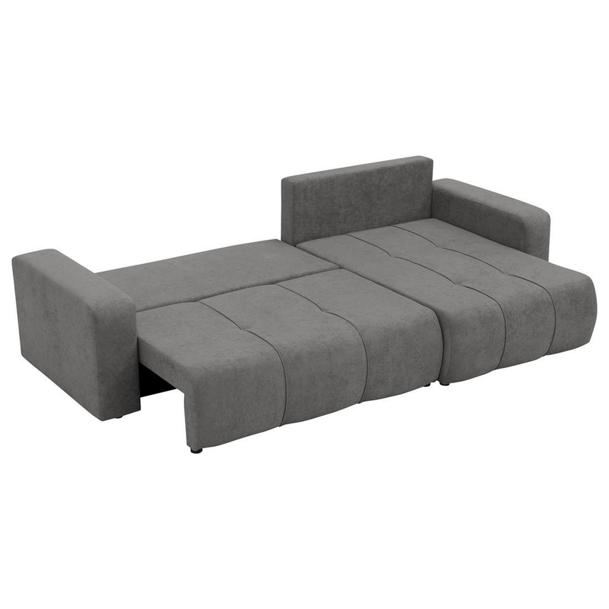 BEST MOBILIER Nicole - canapé d'angle réversible 5 places convertible avec coffre en tissu