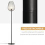 Voir la diapositive 5 : HOMCOM Lampadaire design industriel metal filaire ampoule E27 40 W max. 27,5 x 27,5 x 159 cm noir