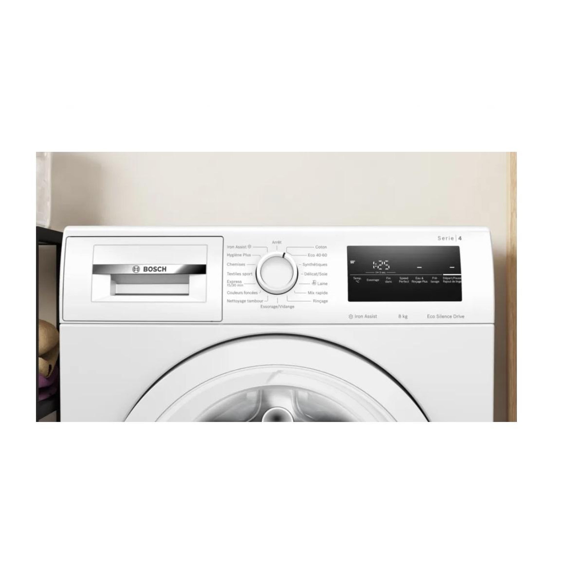 Voir la diapositive 3 : BOSCH Lave-linge frontal 8kg 1400 tours/min blanc - wan28258fr