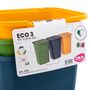 Voir la diapositive 4 : DEA HOME Lot de 3 Poubelles de tri Jaune/bleu/Vert 39 x 36 x 54 cm avec Couvercle Capacité 3 X 50L DEA HOME