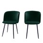 DRAWER Vitikko - Lot de 2 fauteuils de table velours et pieds noirs