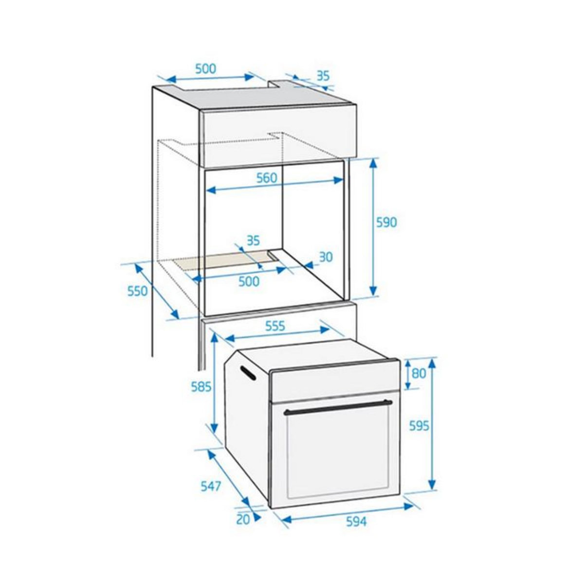 Beko Four intégrable multifonction 80l 60cm a pyrolyse inox/noir - bvm35400xps
