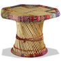 Voir la diapositive 2 : VIDAXL Table basse Bambou avec Details Chindi Multicolore