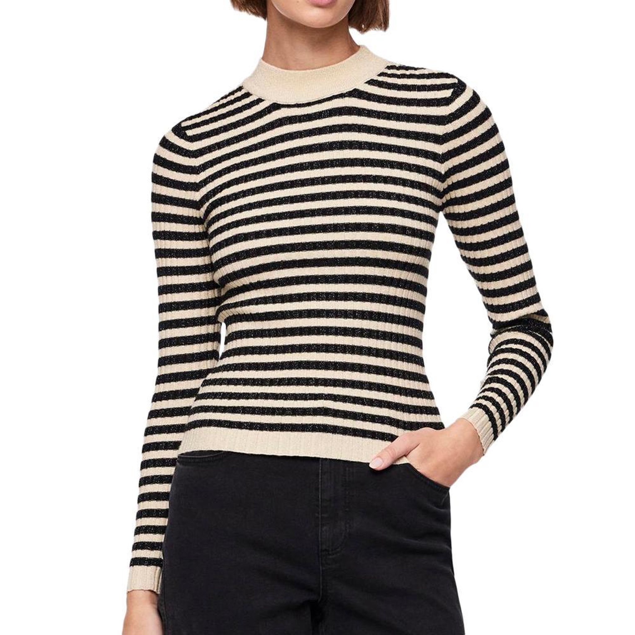 Voir la diapositive 1 : Pieces Pull /Beige Brillant  Femme Pieces Crista