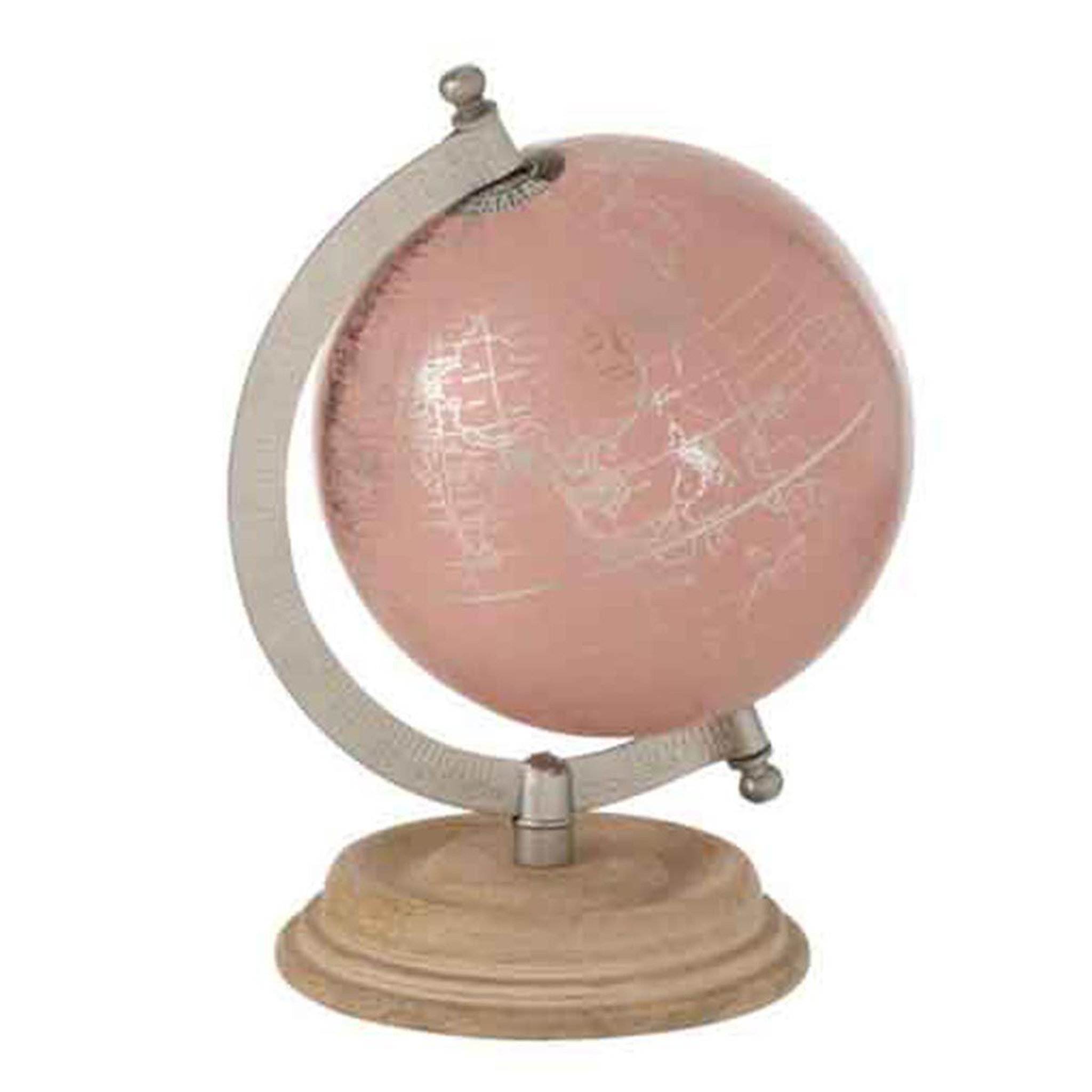 J-LINE Mappemonde sur pied déco  globe  20cm rose & or