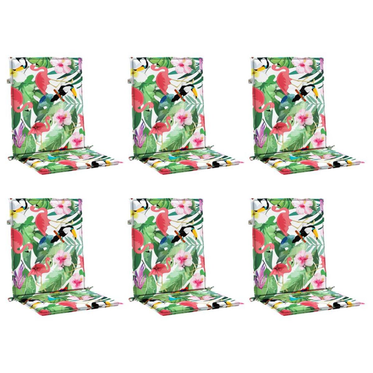 VIDAXL Coussins de chaise a dossier bas lot de 6 multicolore tissu