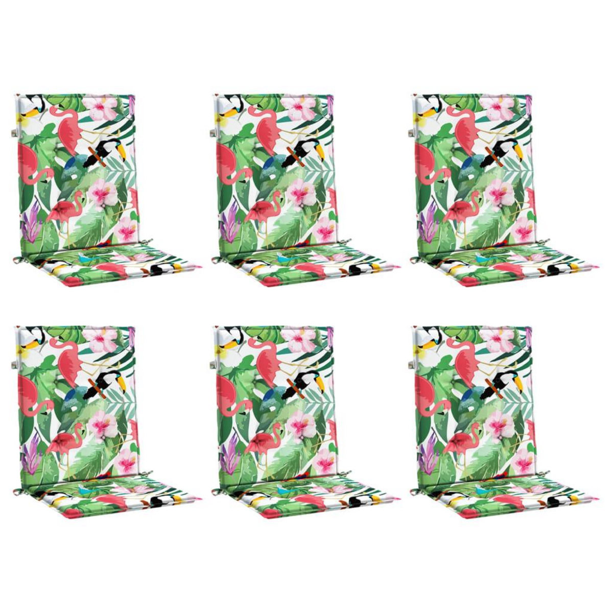 VIDAXL Coussins de chaise a dossier bas lot de 6 multicolore tissu