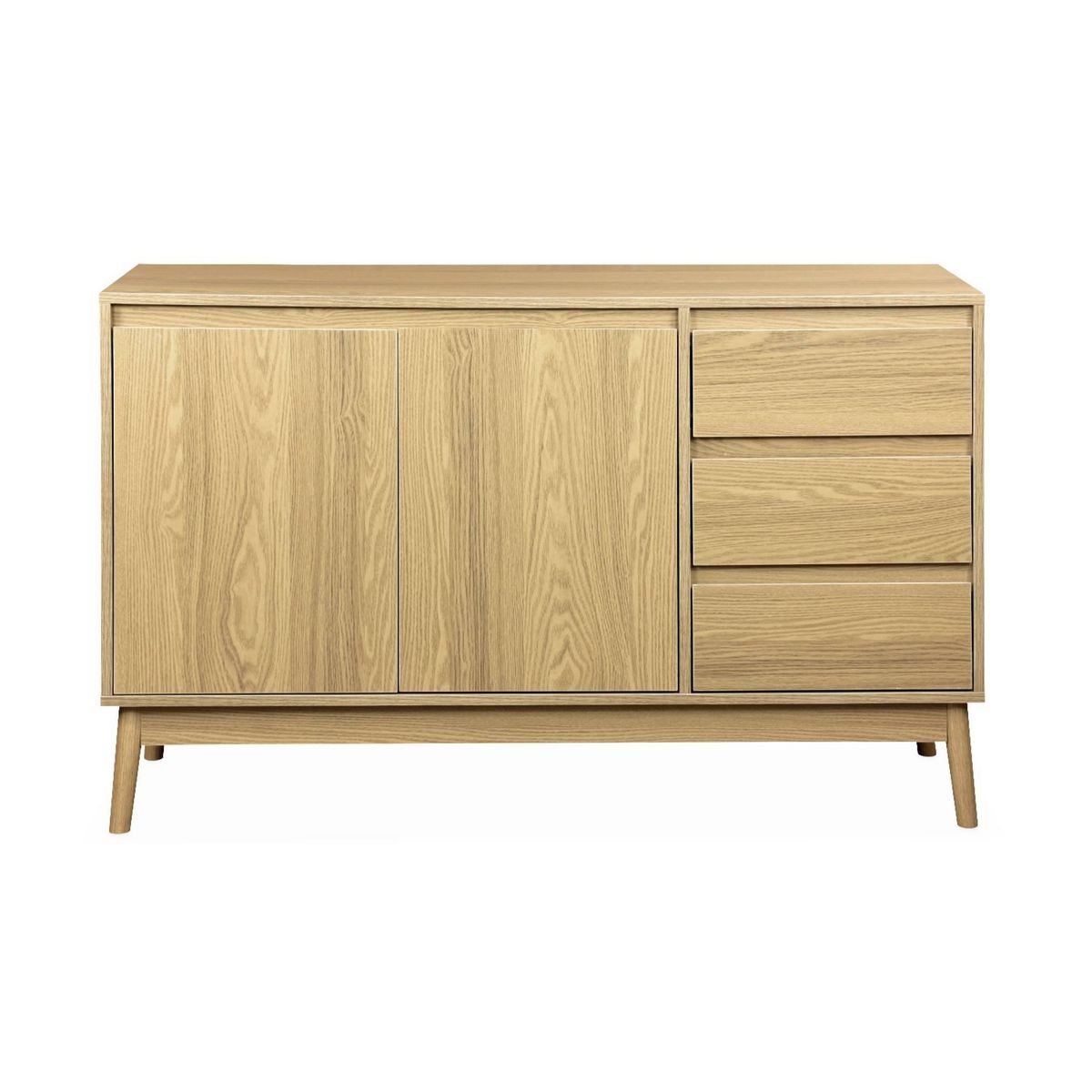 SWEEEK Buffet en décor bois 2 portes et 3 tiroirs. buffet bas. L 120 x l 39 H 76cm - Dune
