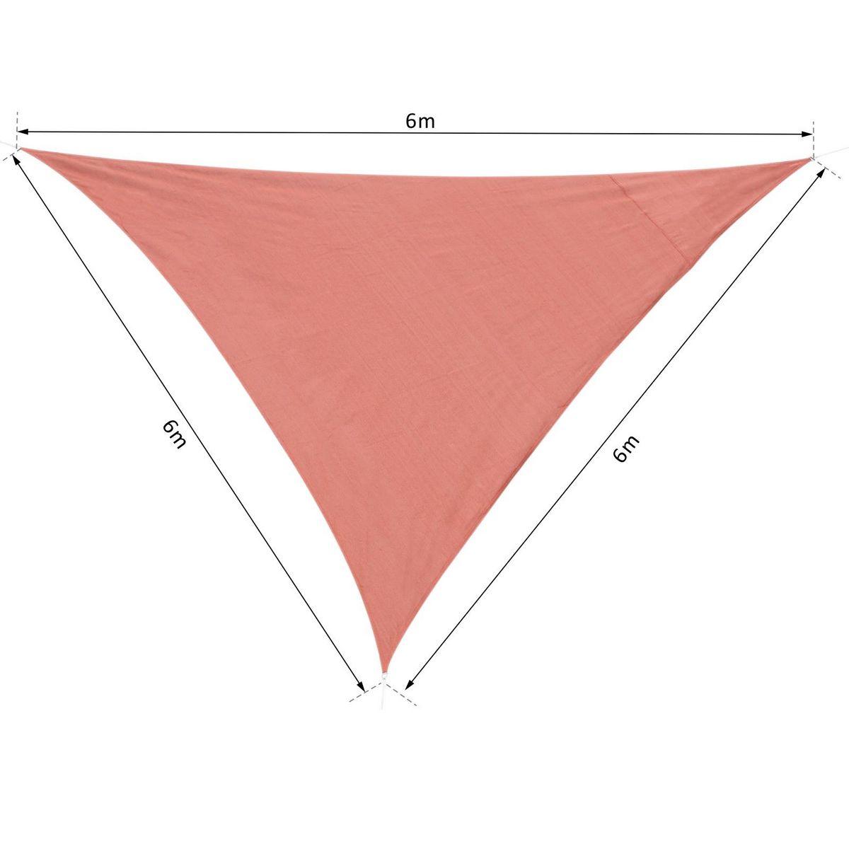 OUTSUNNY Voile d'ombrage triangulaire grande taille 6 x 6 x 6 m polyéthylène haute densité résistant aux UV rouge