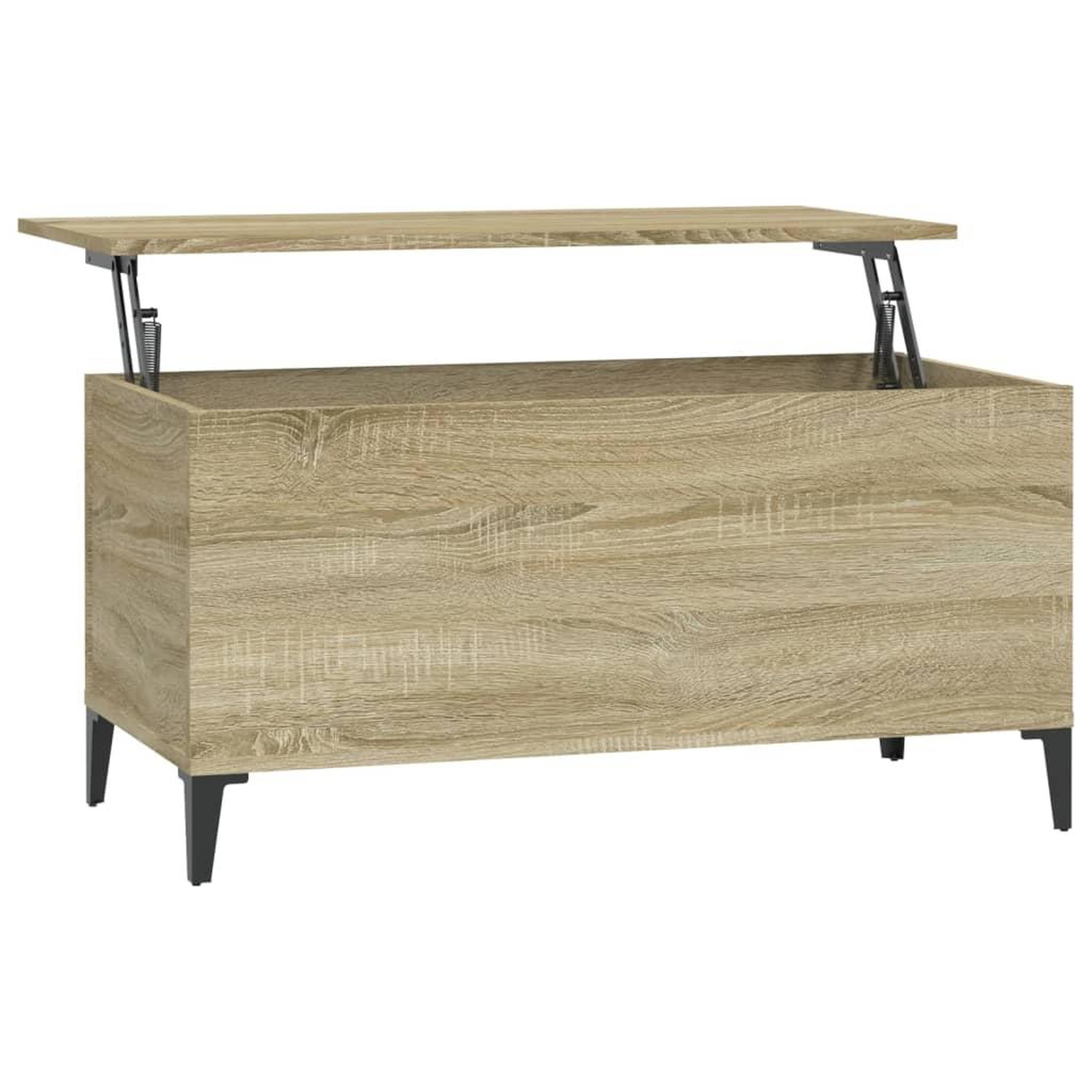 Voir la diapositive 2 : VIDAXL Table basse Chene sonoma 90x44,5x45 cm Bois d'ingenierie