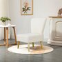 HOMCOM Fauteuil lounge design scandinave pieds effilés bois massif bouleau revêtement tissu polyester aspect lin beige