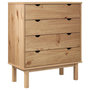 Voir la diapositive 2 : VIDAXL Commode OTTA 76,5x39,5x90 cm Bois de pin massif