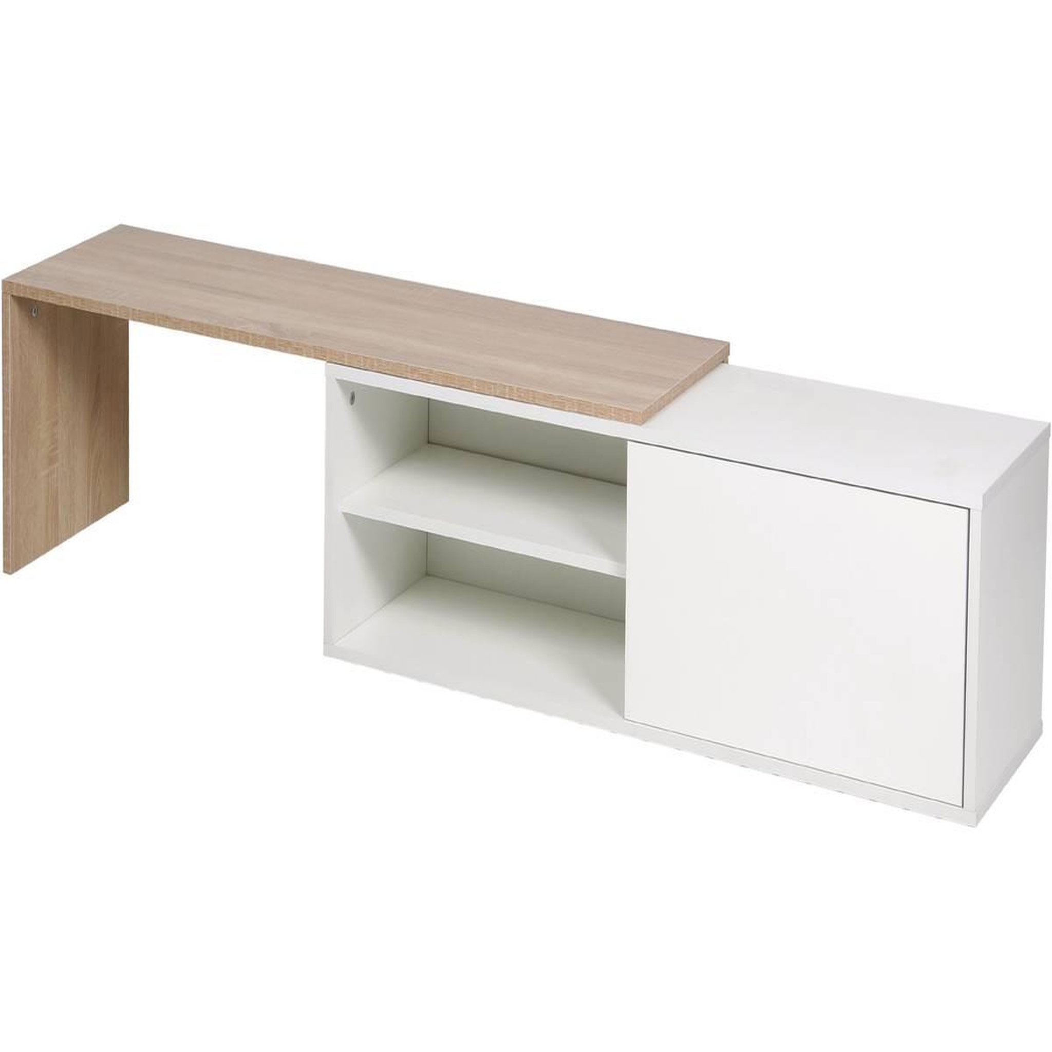 Voir la diapositive 3 : Habitat et Jardin Table basse  melinda  - blanc/chêne