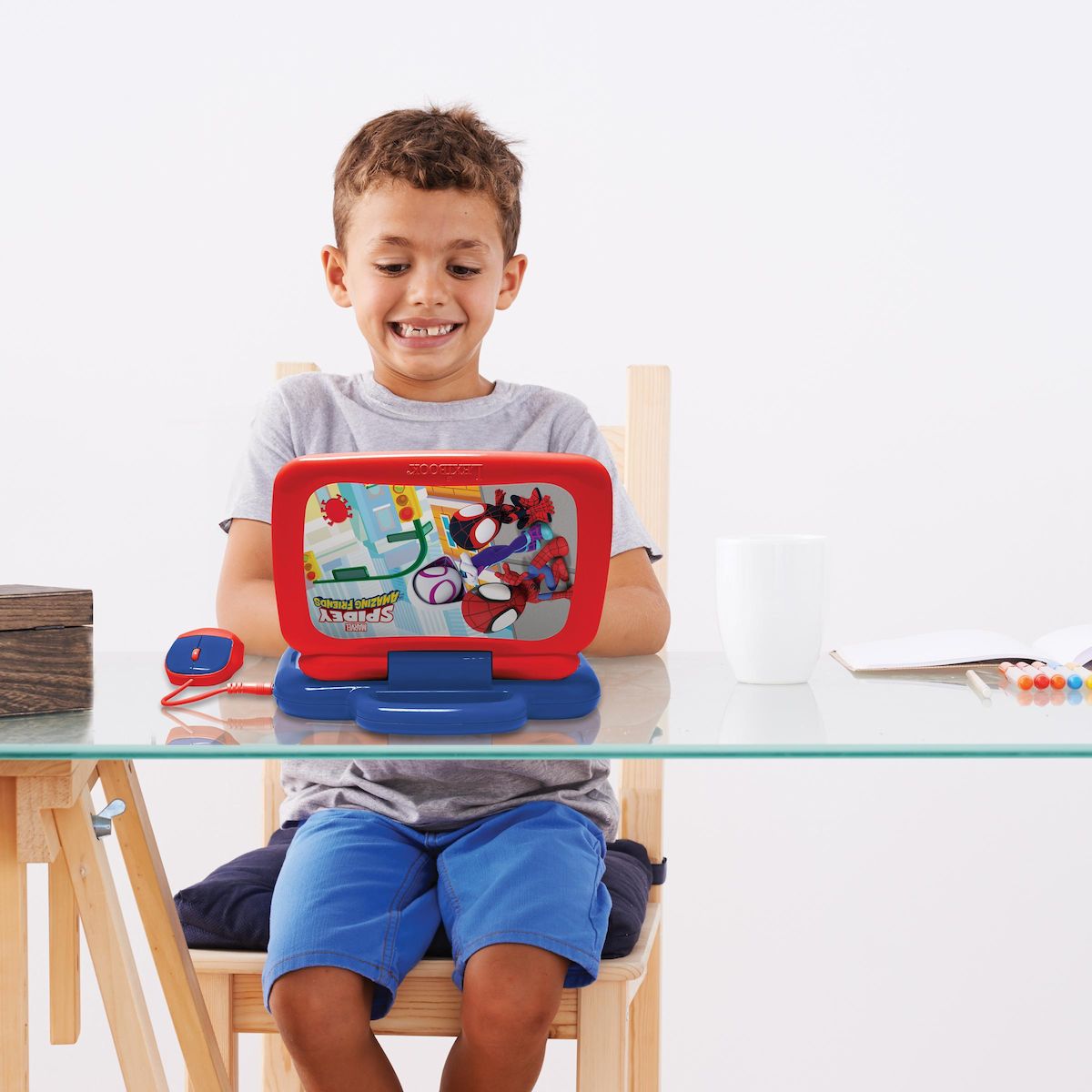 Lexibook Spidey ordinateur portable éducatif parlant bilingue – 40 activités en français et anglais