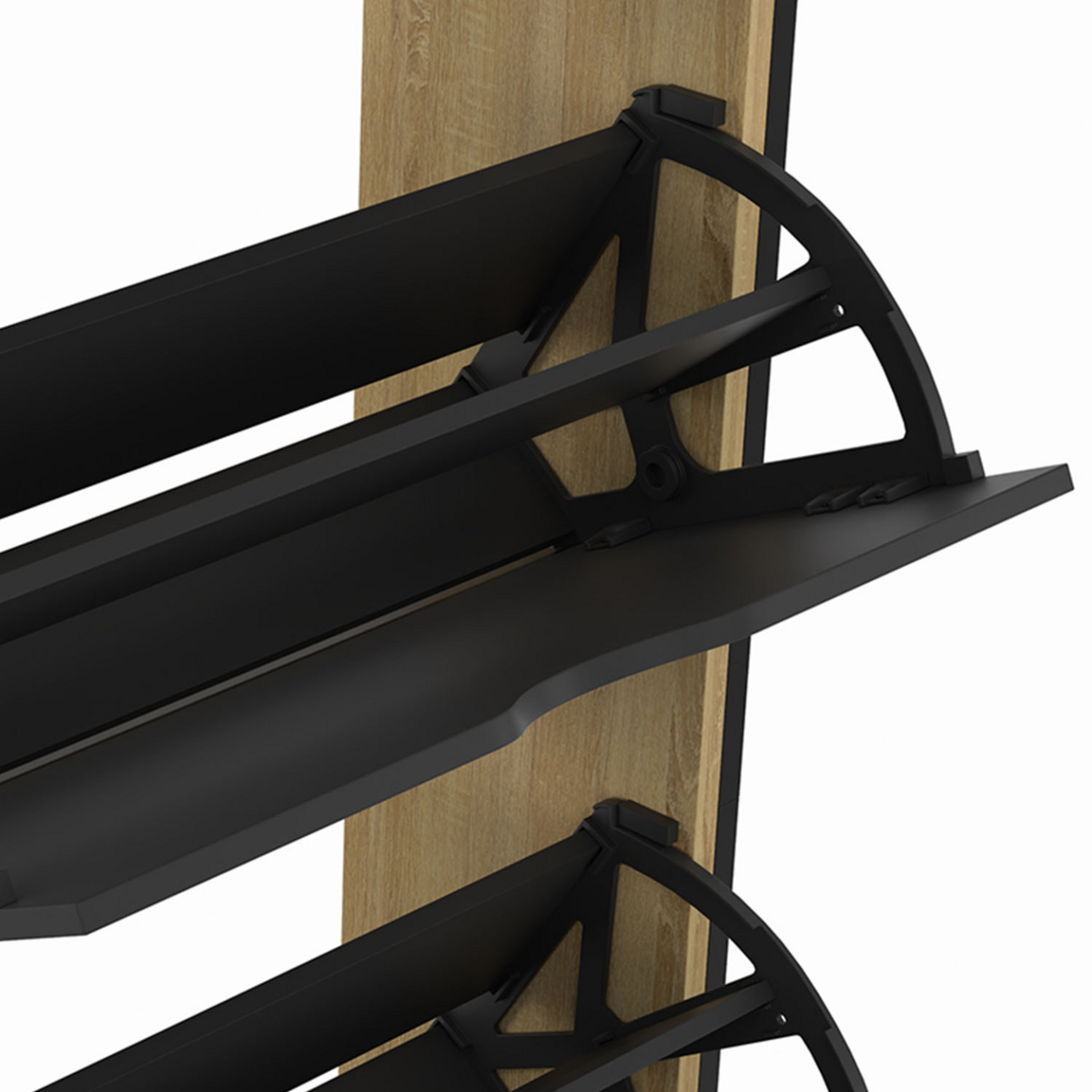 ID MARKET Meuble à chaussures 24 paires BOSTON 4 portes design industriel