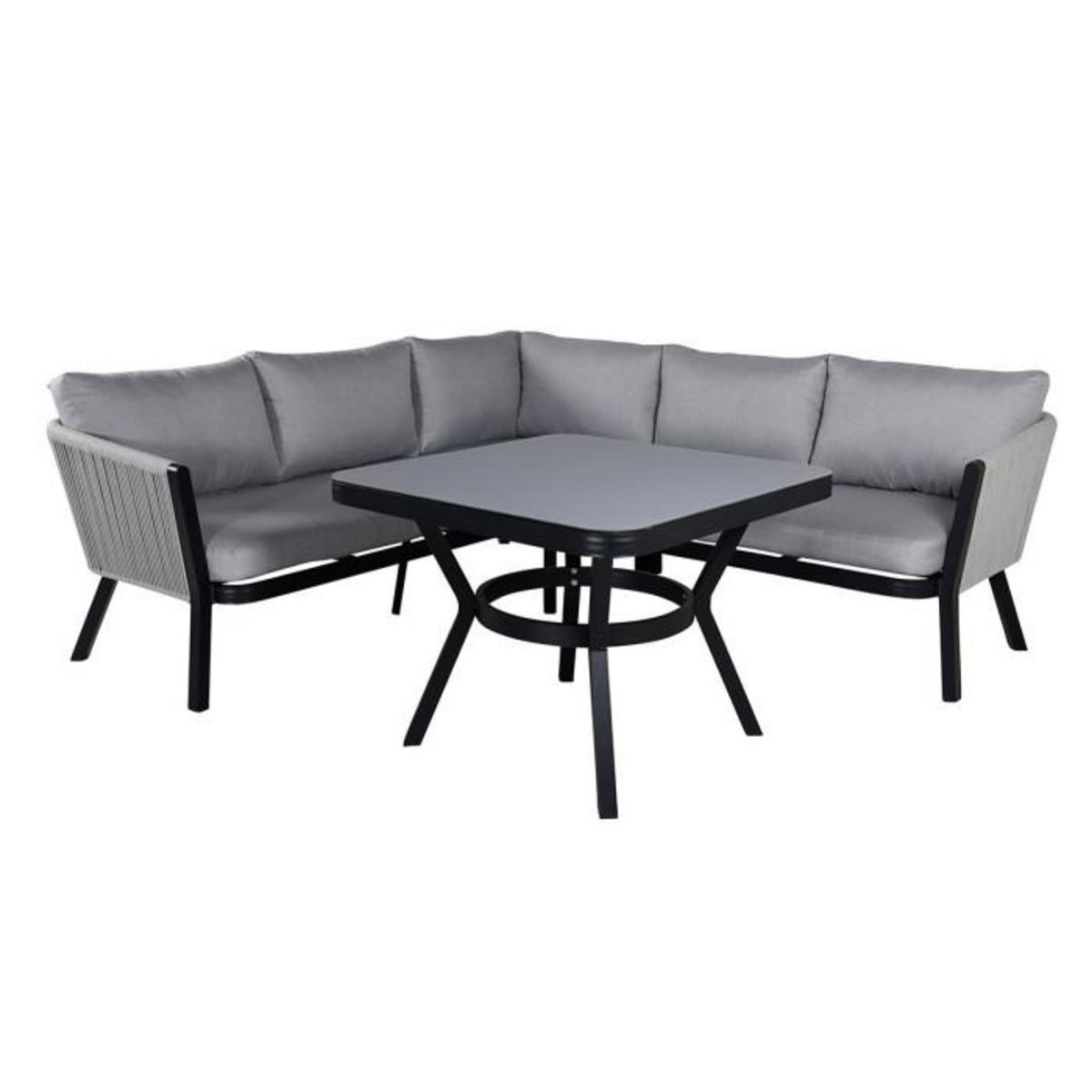 Paris Prix Salon d'Angle de Jardin  Virya  206cm Noir & Gris