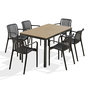 Voir la diapositive 1 : Paris Prix Ensemble Table de Jardin & 6 Fauteuils  Boston & Tiago  150cm Gris Anthracite