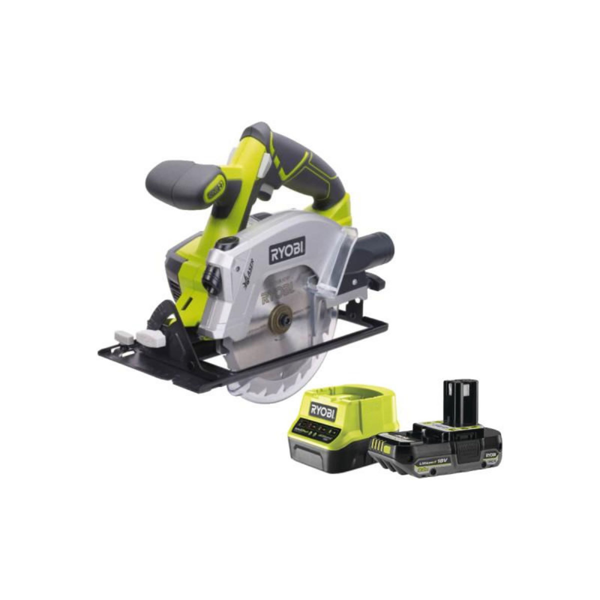 Ryobi Pack RYOBI Scie circulaire RWSL1801M - 18V One+ - 1 Batterie 2.0Ah - 1 Chargeur rapide