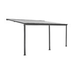 SWEEEK Pergola murale 3x5m anthracite en aluminium et polycarbonate avec gouttière. pergola adossée