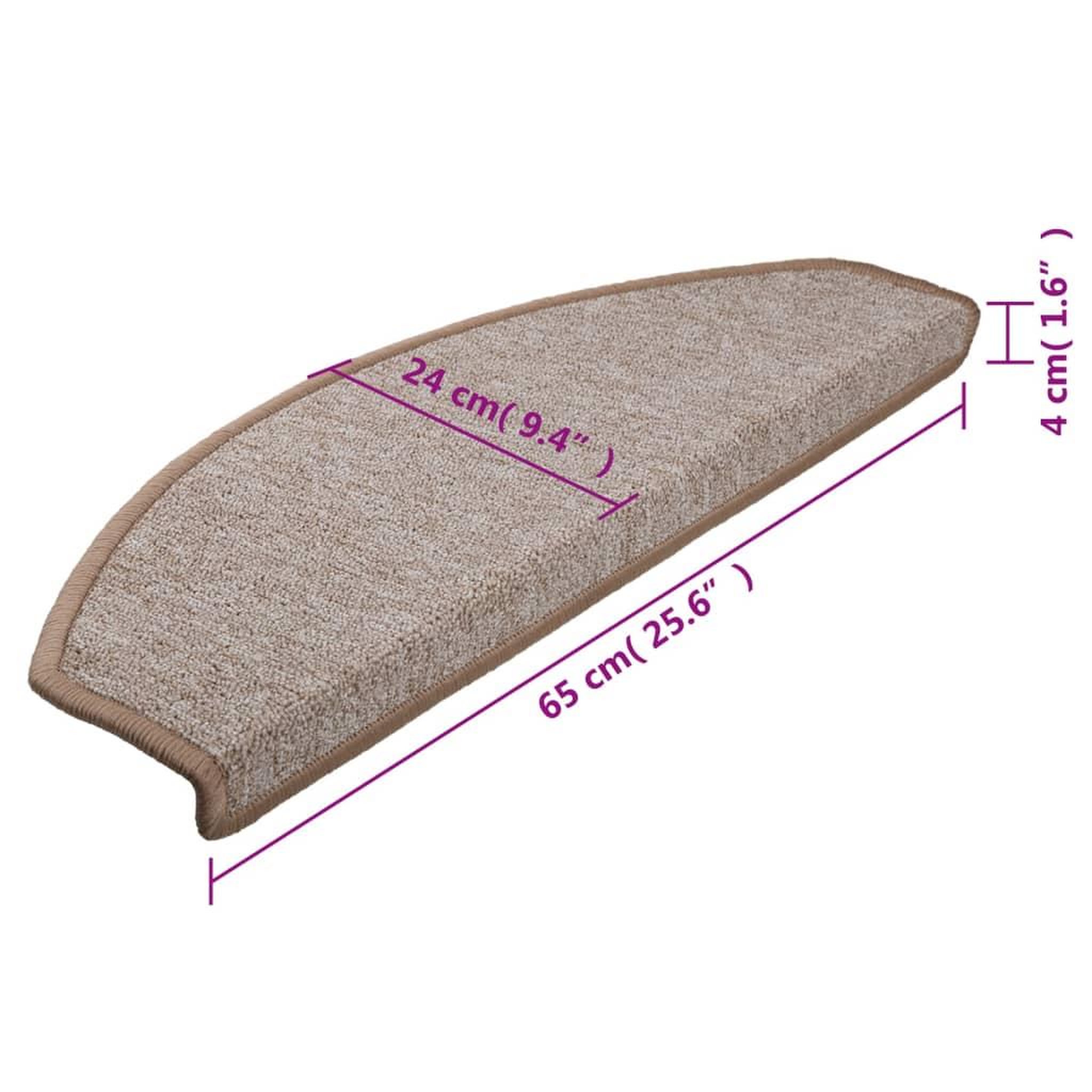 Voir la diapositive 6 : VIDAXL Tapis d'escalier 10 pcs 65x24x4 cm Marron clair