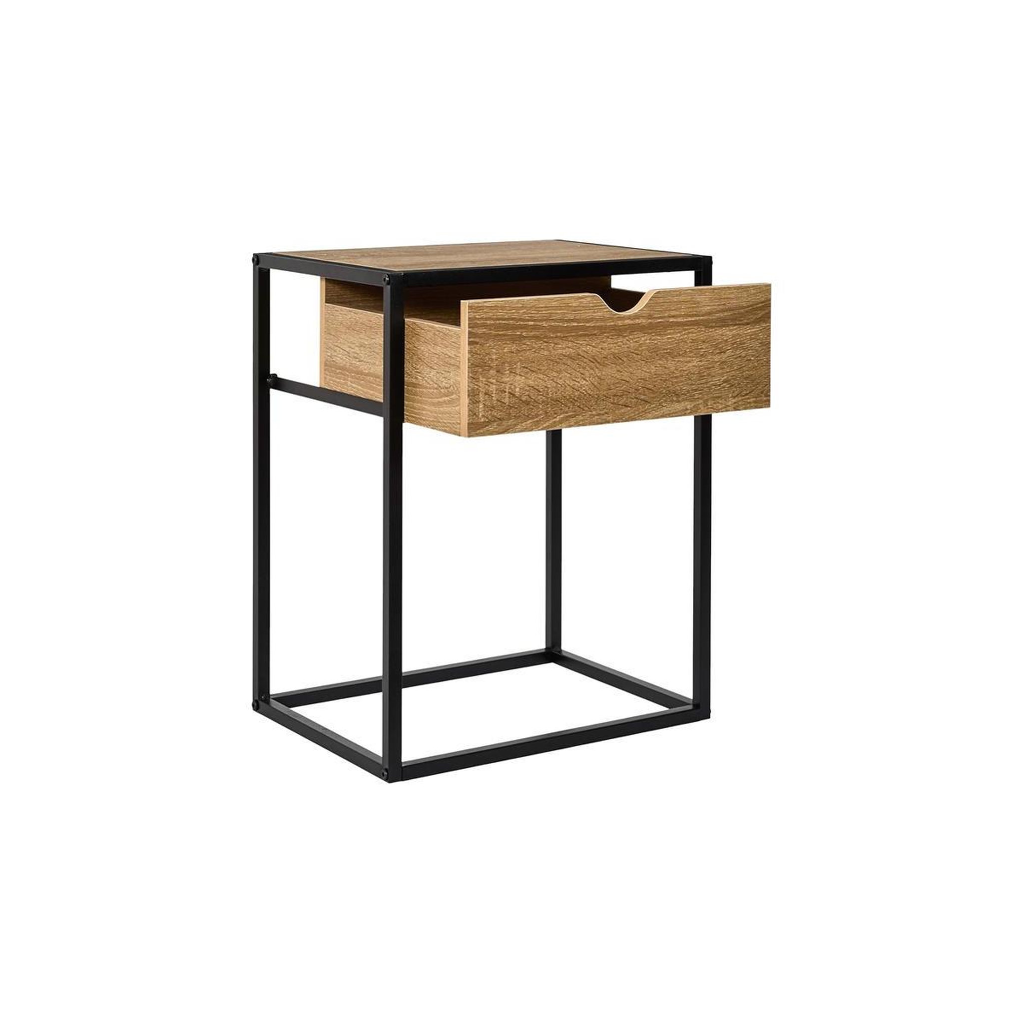 Voir la diapositive 3 : The Home Deco Factory Table de Chevet Avec Tiroir  Loka  50cm Marron