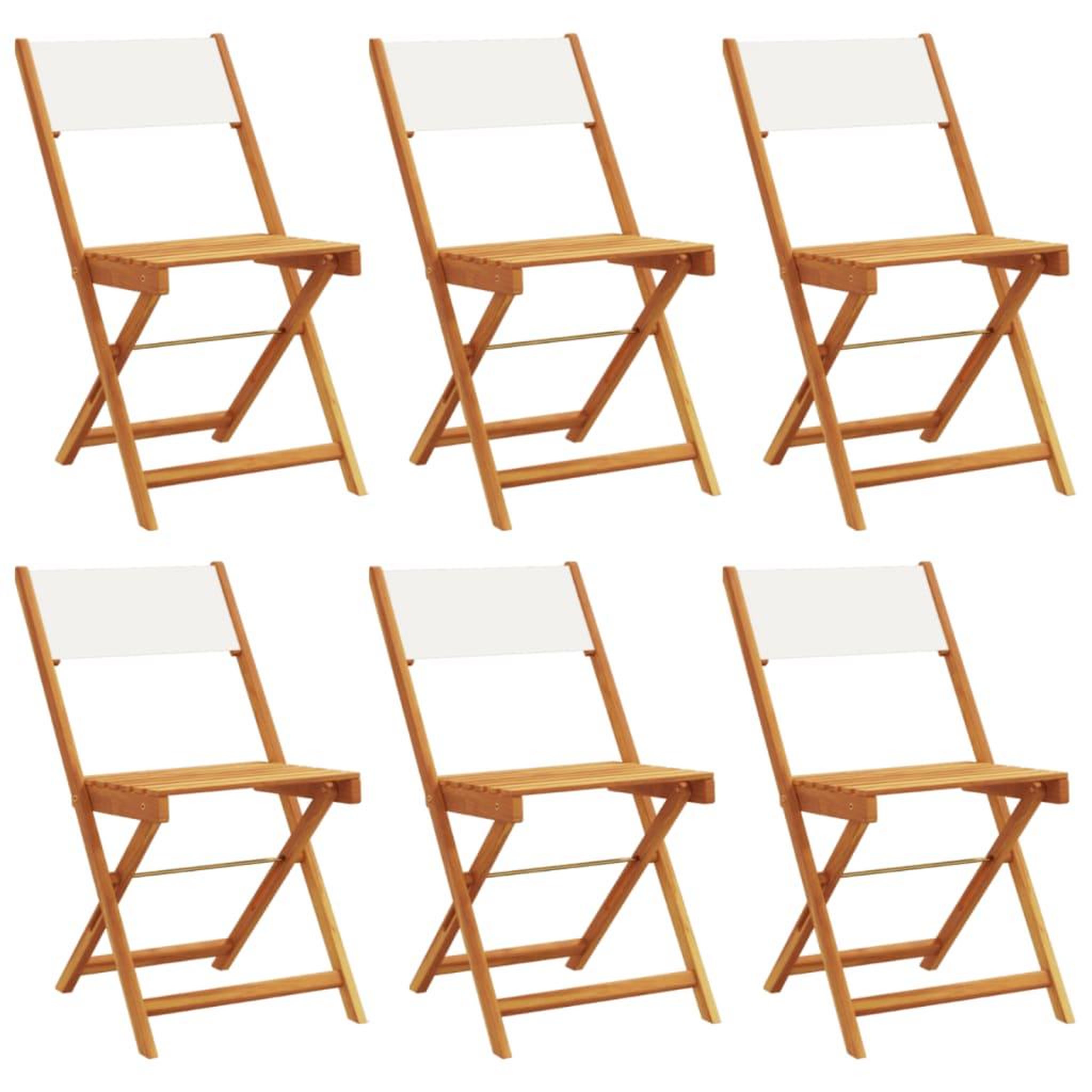 Voir la diapositive 2 : VIDAXL Chaises de jardin pliantes lot de 6 tissu et bois massif