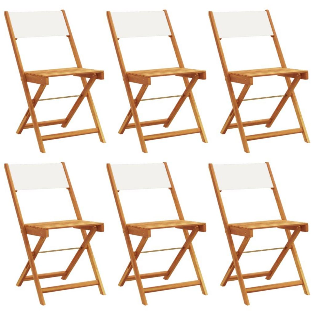 VIDAXL Chaises de jardin pliantes lot de 6 tissu et bois massif