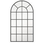 HOMCOM Miroir mural aspect verrière style classique chic - dim. 62L x 110H cm - métal noir verre 3 mm