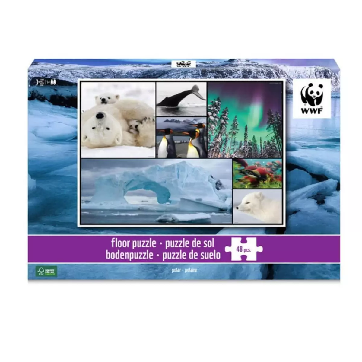 WWF Puzzle de sol 48 pièces : Polaire